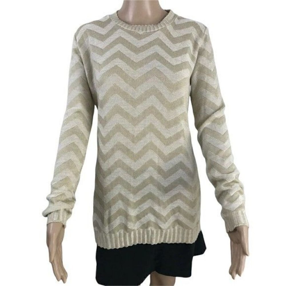 Say Women's Sweater S Small LS Comfy Tan/Beige
